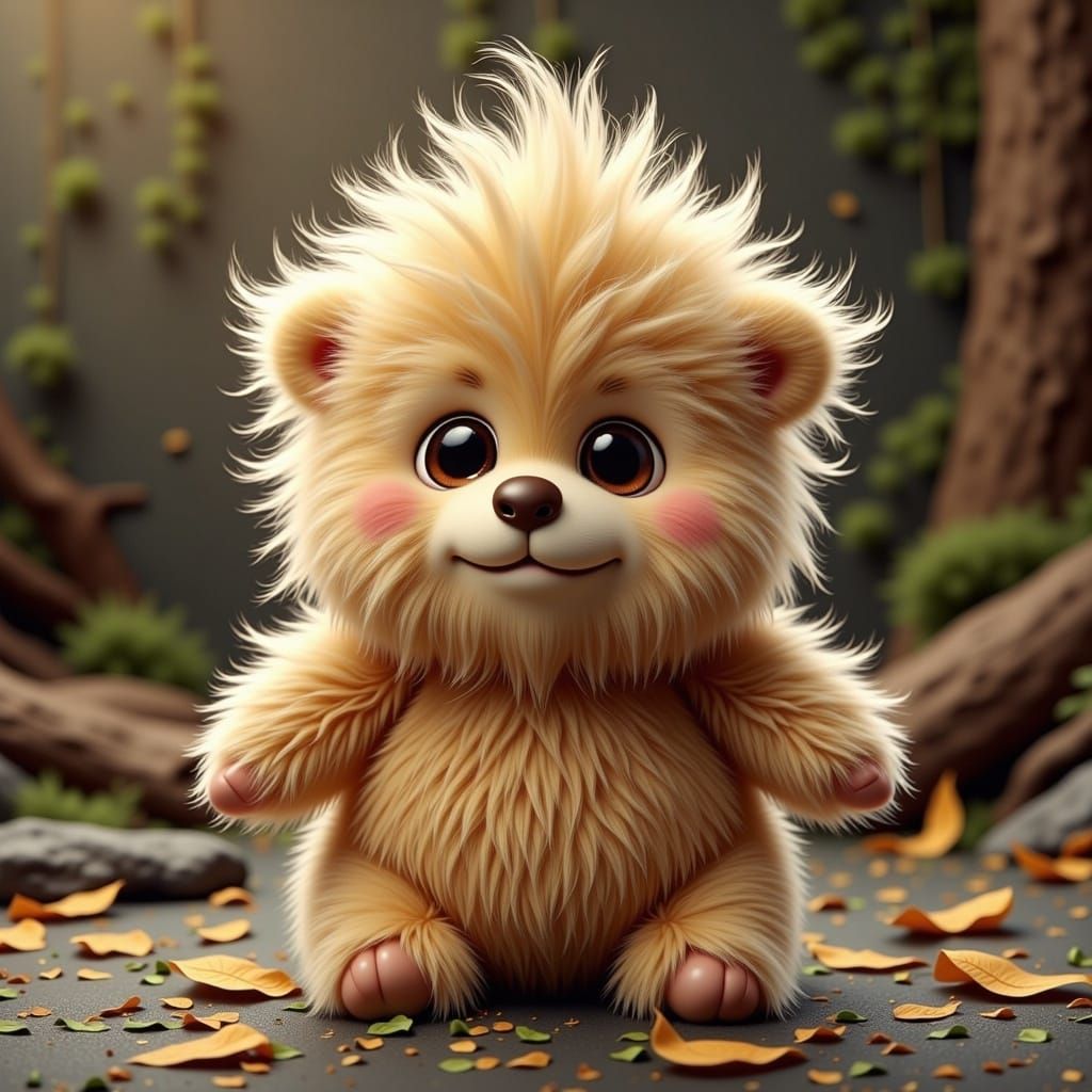 Cute Chunk Plush in Joyful Truffle Shuffle Pose