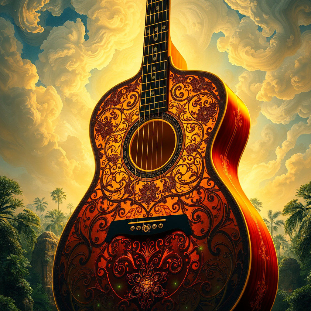 Ethereal Palace Guitar in Baroque Style
