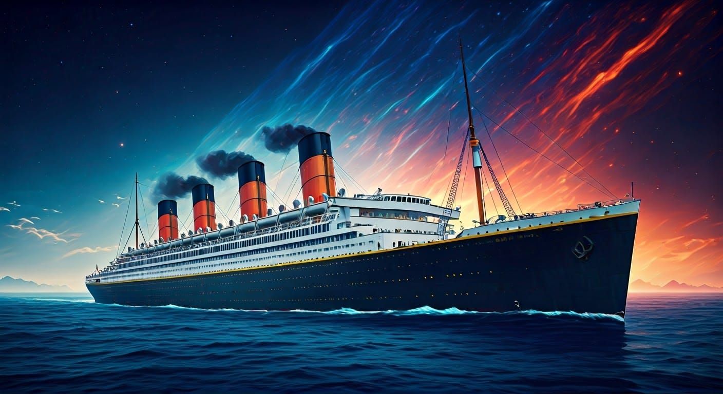 Dreamlike Ocean Liner in Unreal Engine Style