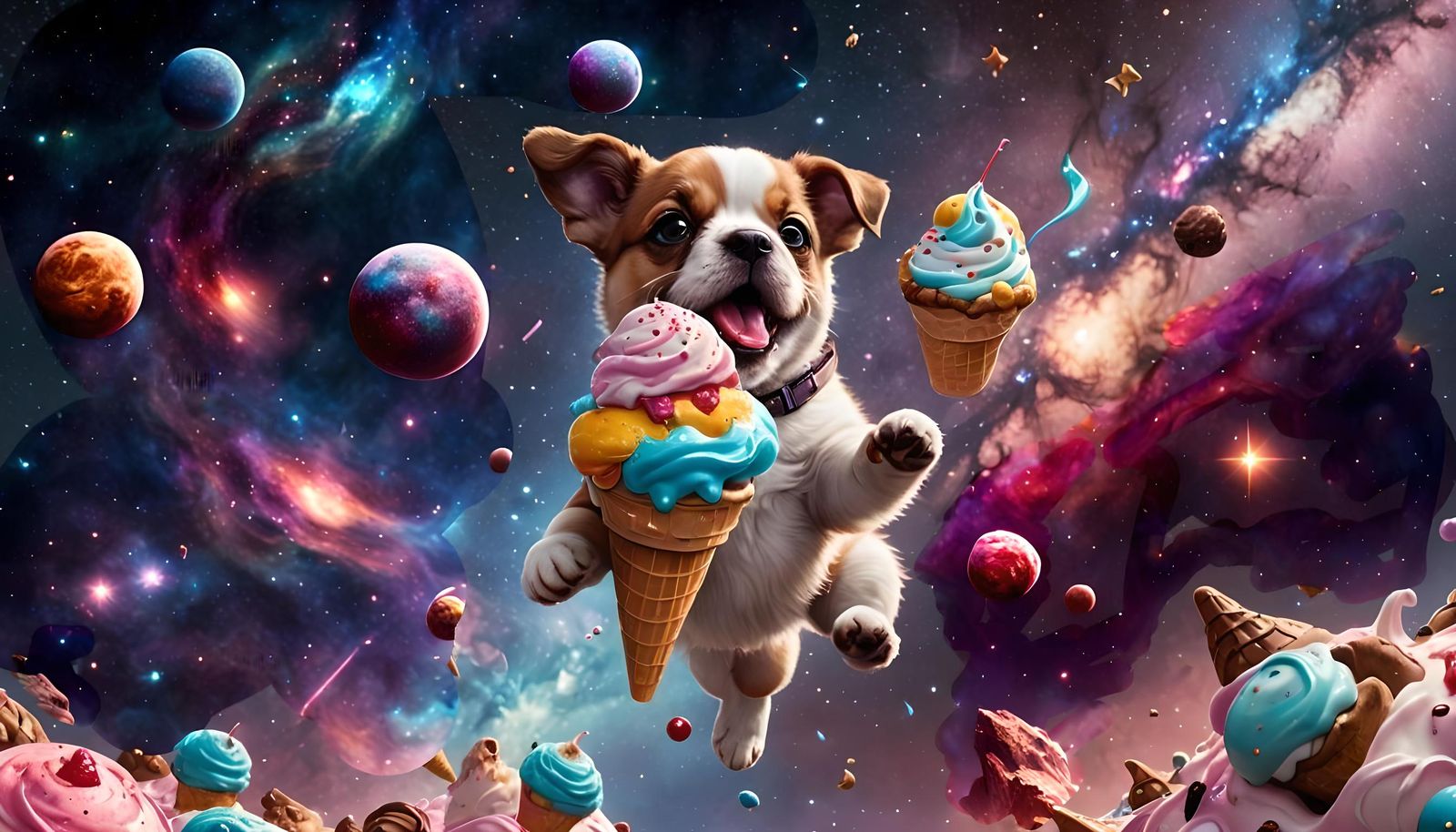 Nebula Galaxy in Starry Space: Detailed Matte Painting