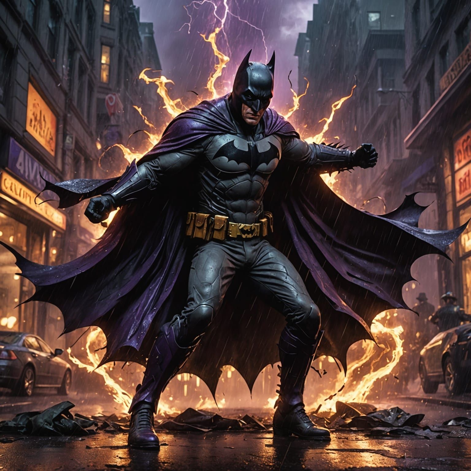 Batman vs Joker in Dark Fantasy Style