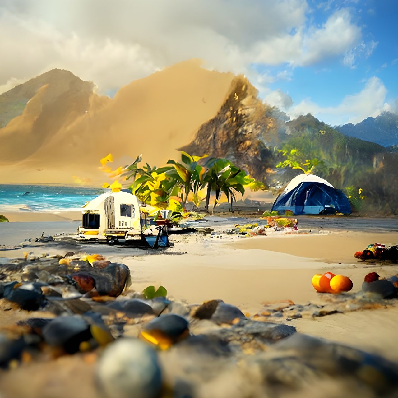 Camping on Paradise Island