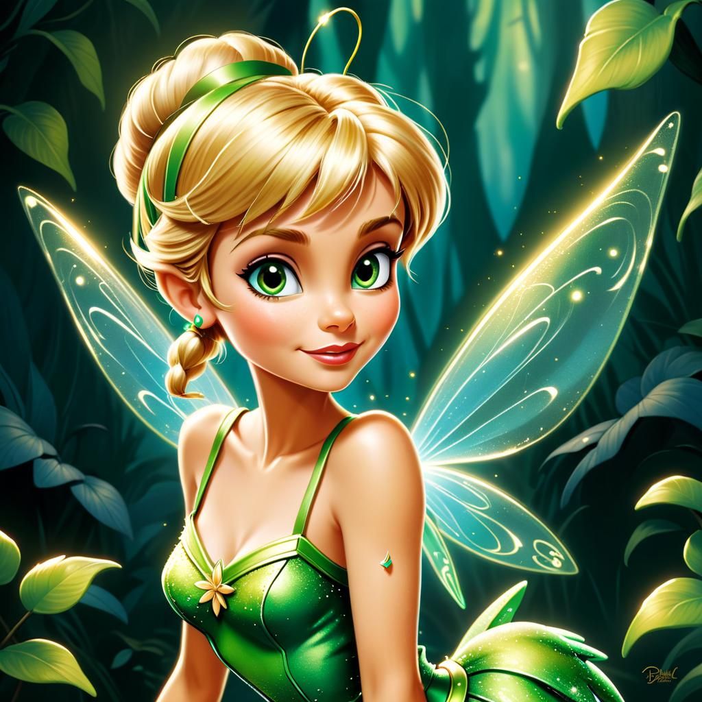 Tinker Bell in Animated Cartoon Style