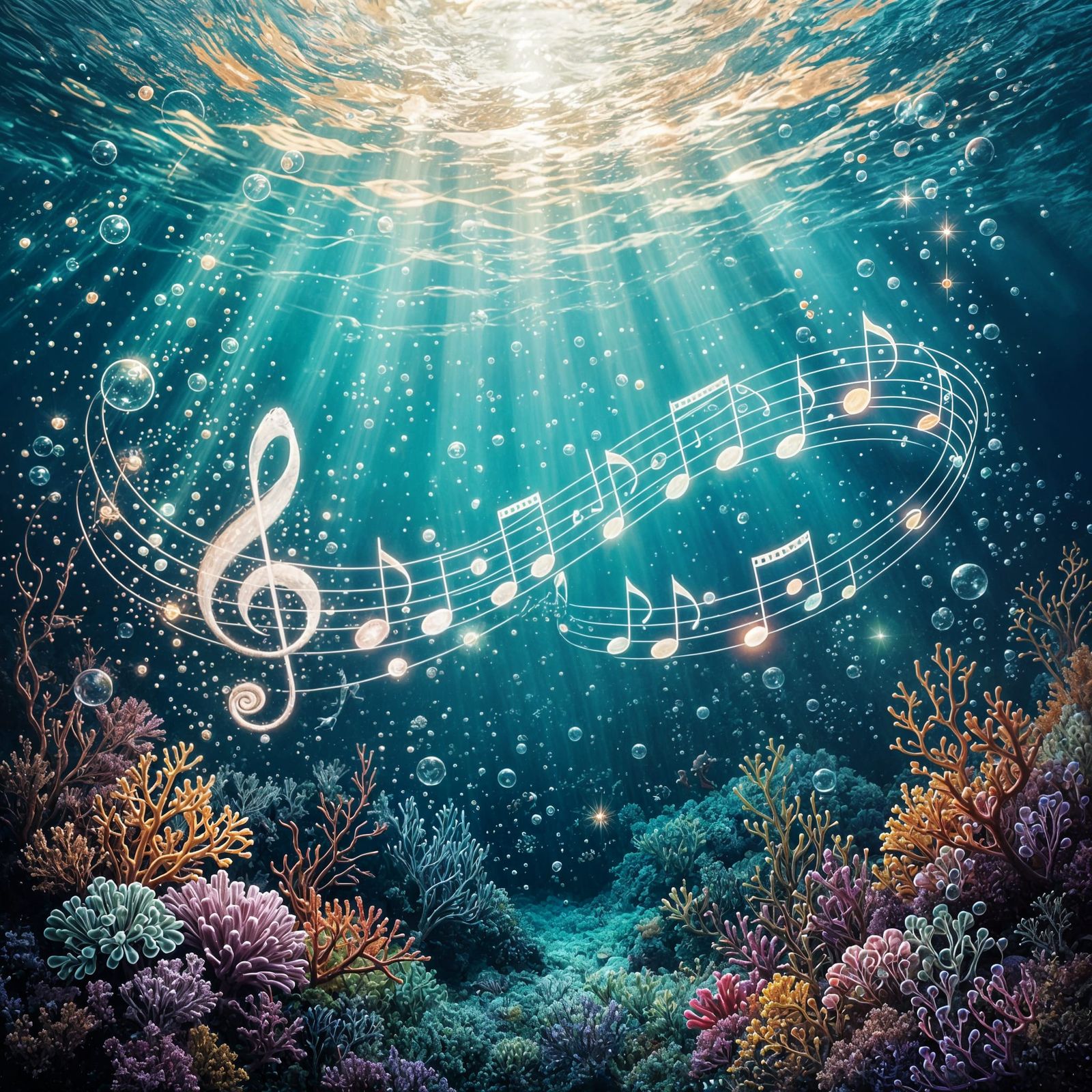 Underwater Symphony: A Classical-Style Painting