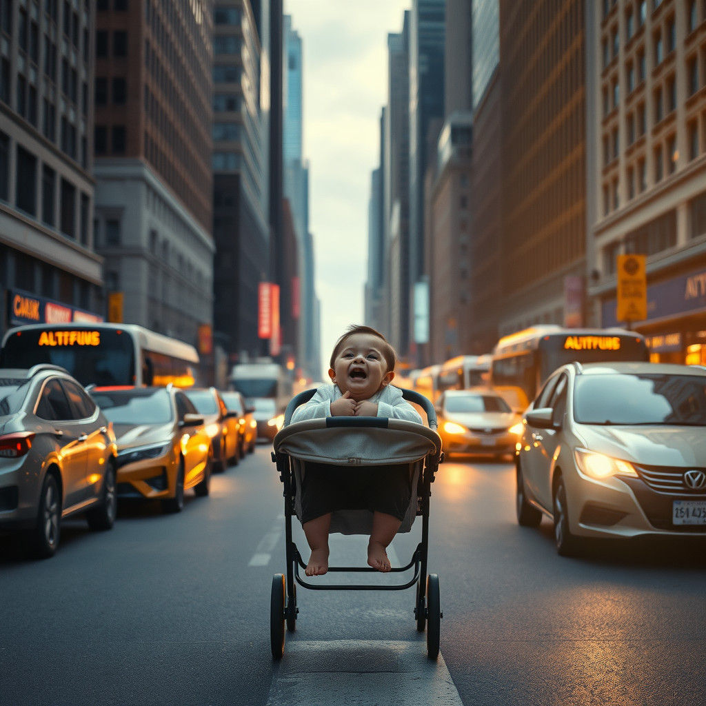 City Frozen in Time by a Baby's Wail