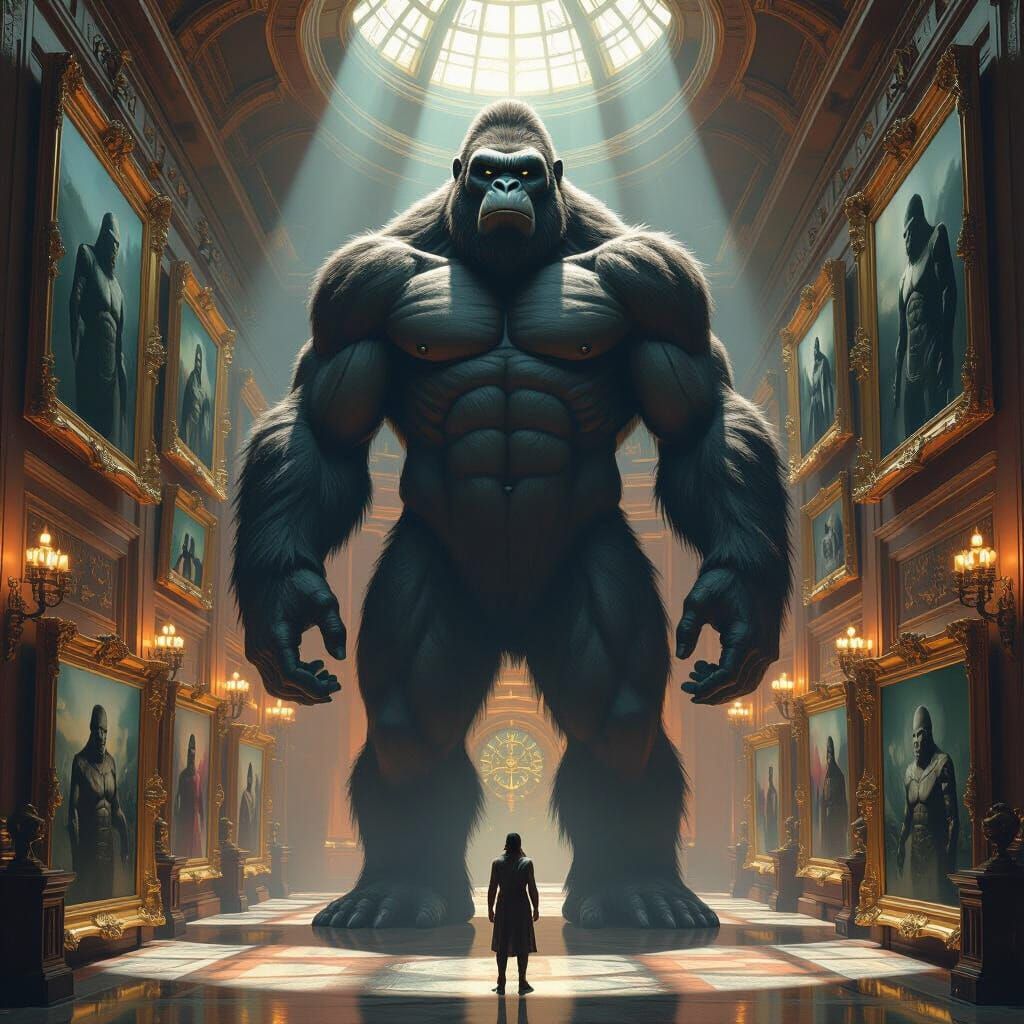 Kongzilla's Evolution: A Hyperrealistic Dark Fantasy