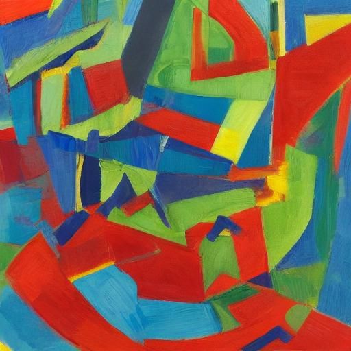 Expressionist Athlete's Victory: Dynamic, Colorful, Energeti...