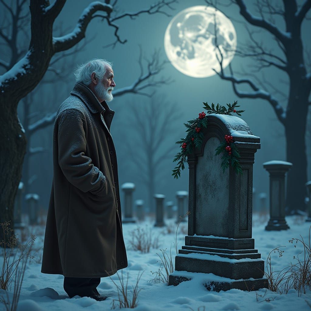 A Solemn Christmas Eve Visit to a Mother's Grave