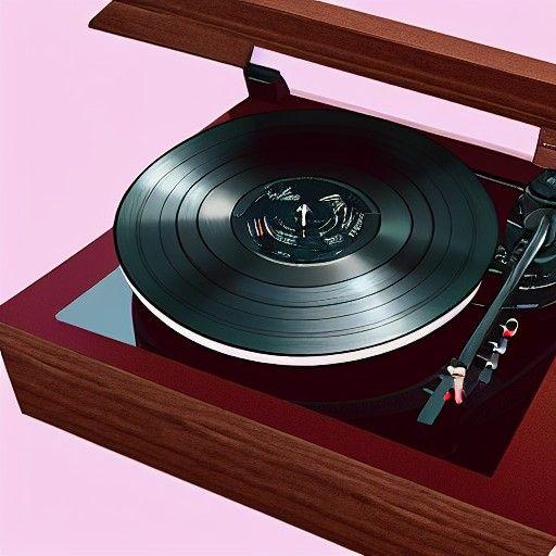 Detailed Matte Painting of a Record Player