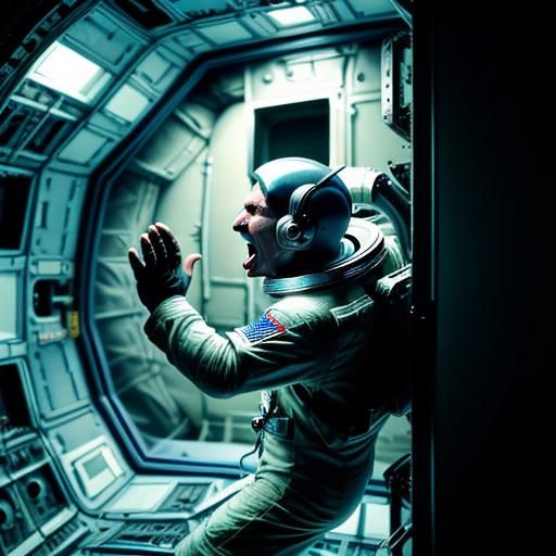 Astronaut's Terror: Retro Sci-Fi Encounter