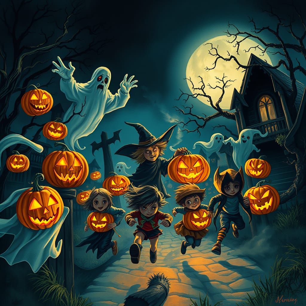 Halloween Night Chase: Ghosts, Witches, Vampires & Children ...