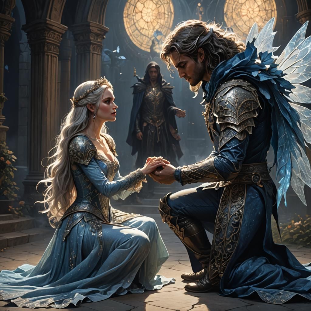 Dark Fantasy Prince Proposes: Hyperdetailed Concept Art