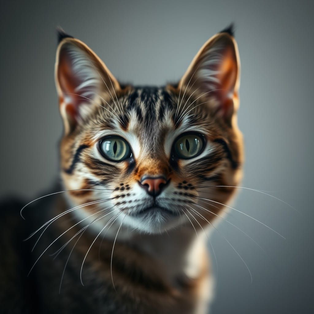 Whiskered Feline Face in Soft Dawn Light