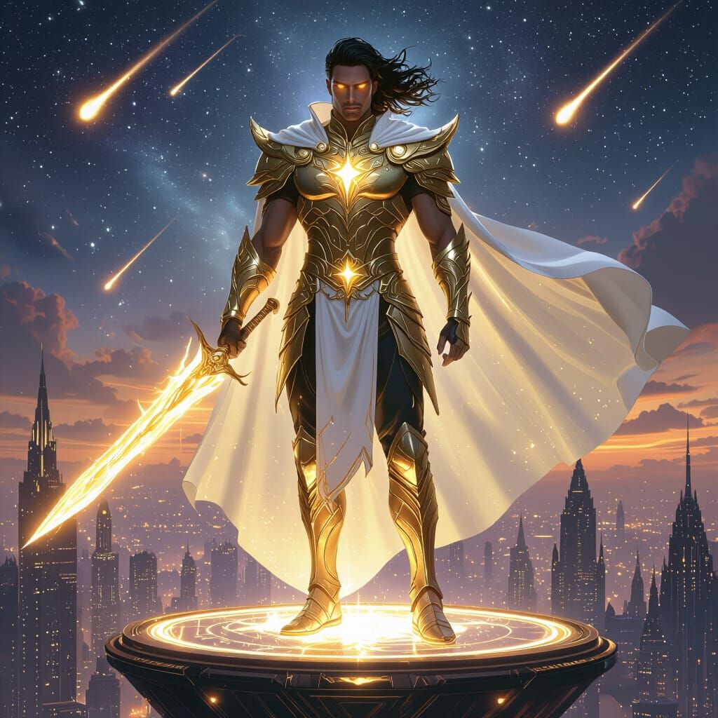 Celestial Warrior on Crystal Platform