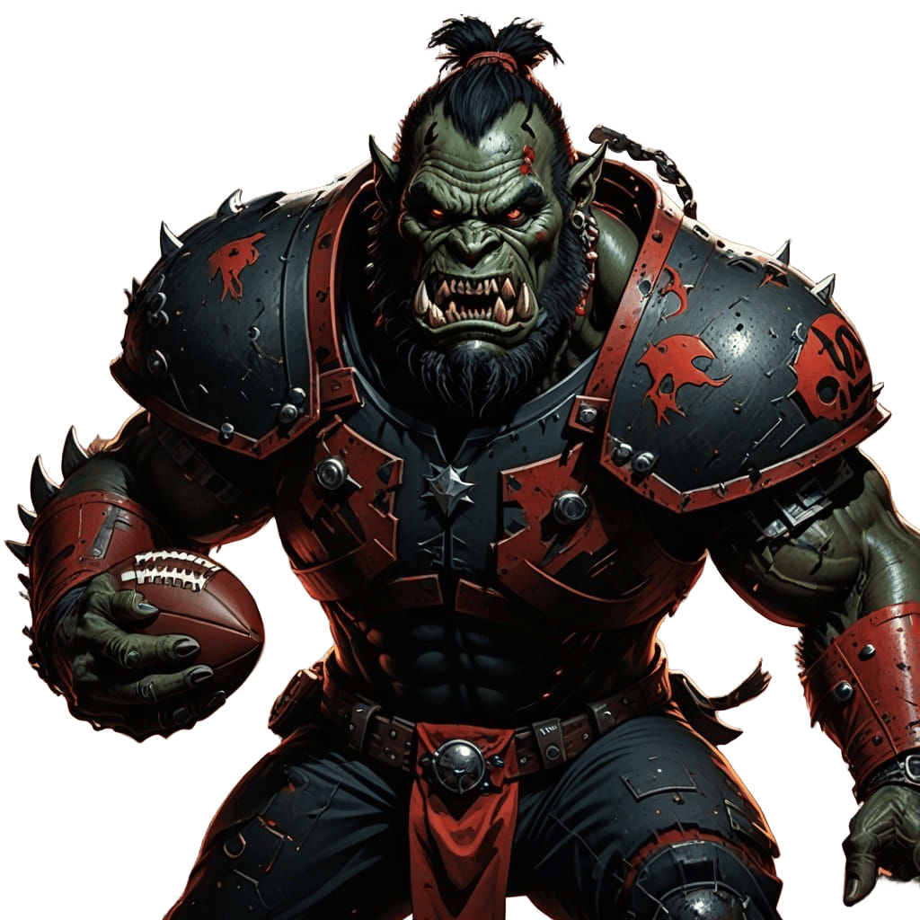 Ghazghkull in Pro Football Gear on MML NEWS Magazine Cover