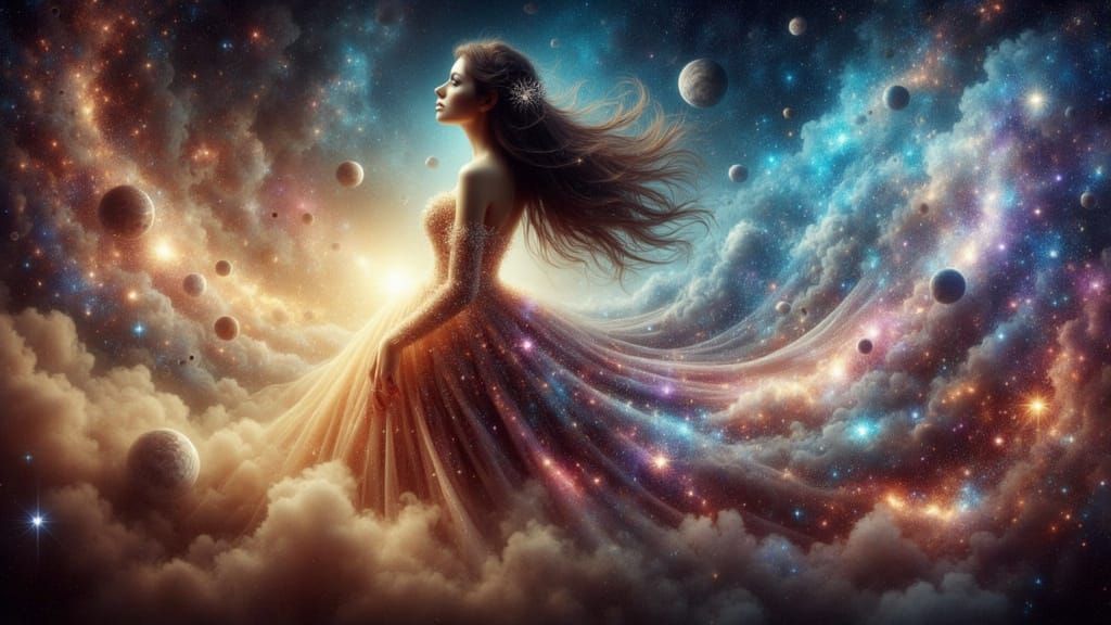 Cosmic Goddess in a Celestial Dance