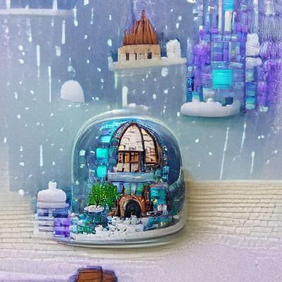 Cozy Winter Castle in a Snow Globe