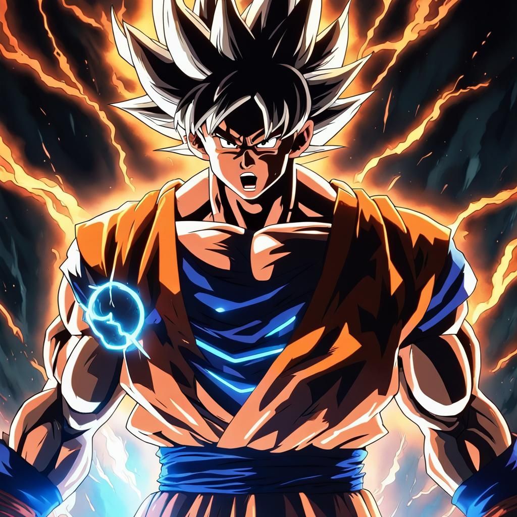 Epic Anime Showdown with Goku in Ultra Detail