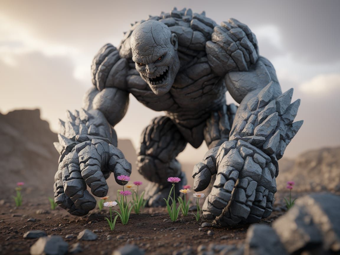 Golem's Oasis: Hope Blooms in a Desolate Land