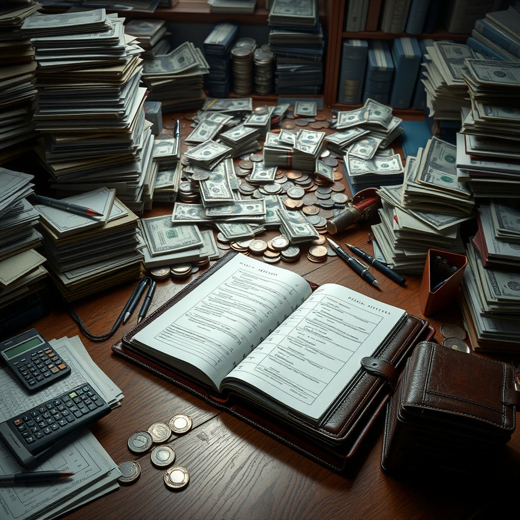 Accountant's Workspace in Photorealistic Digital Art