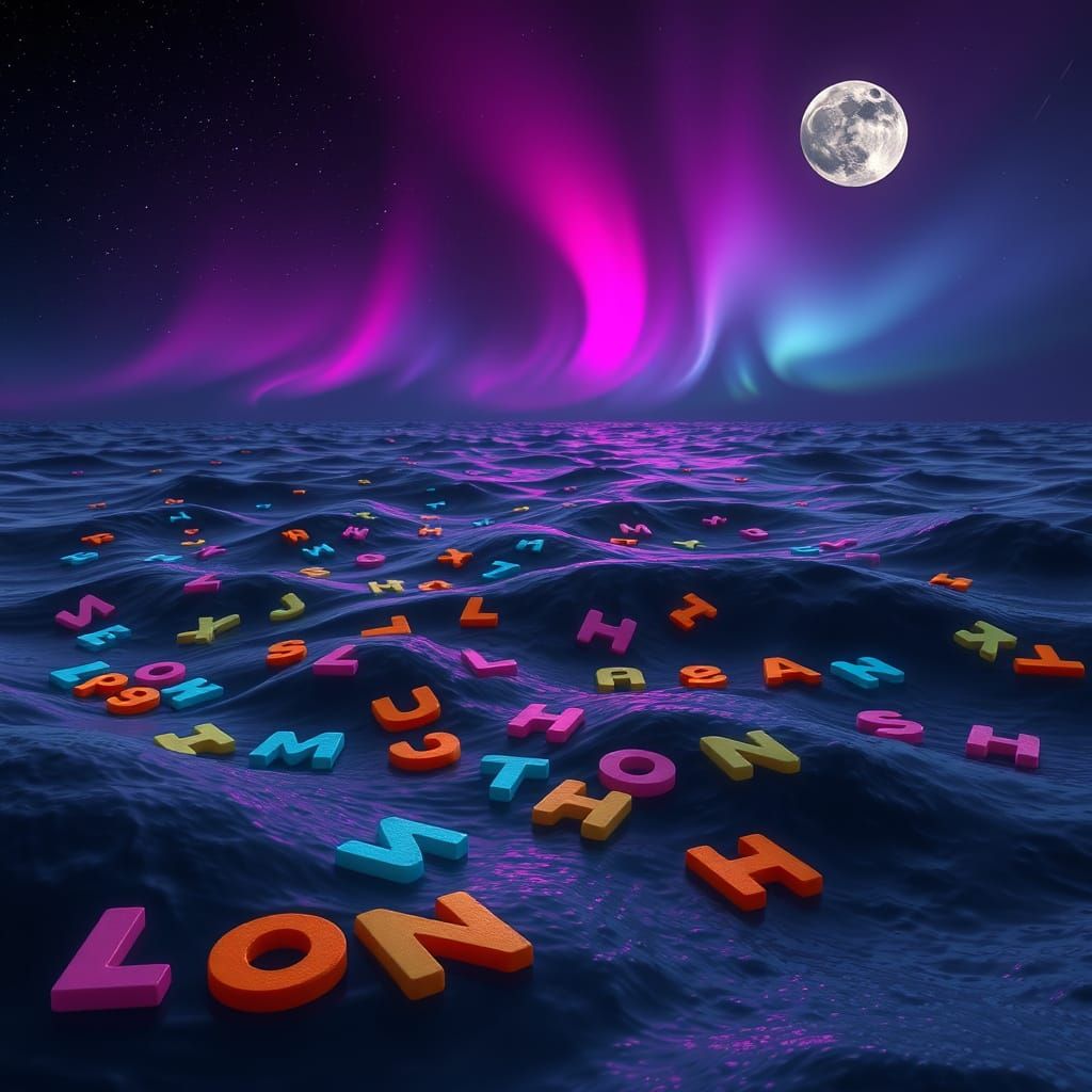 Cosmic Book of Dreams Under Starry Night Sky