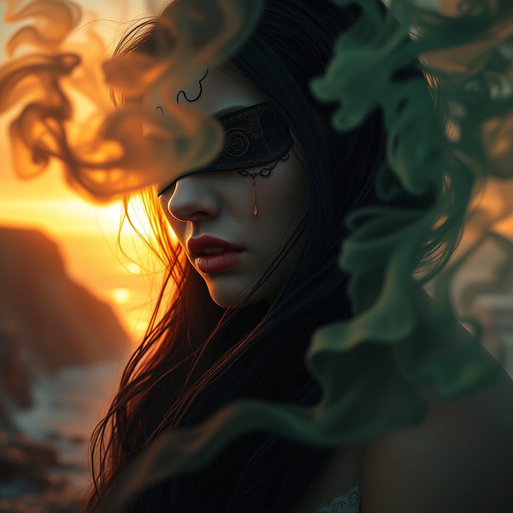 Blind Woman in Despairing Beauty