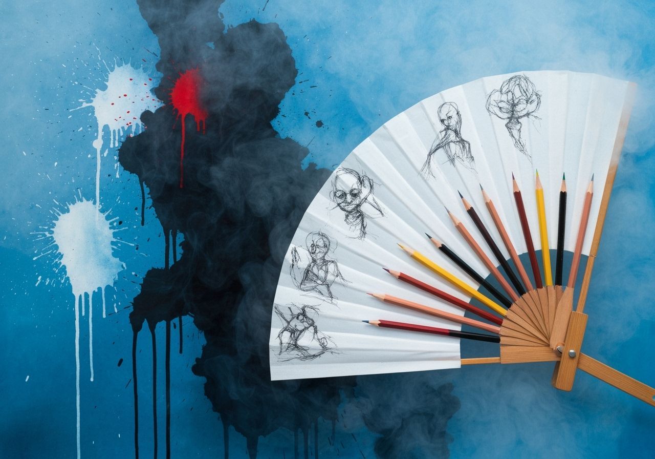 Ink Fan Art with Pencils and Drawings