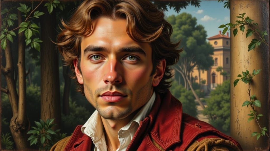 Italian Nobleman Tommaso dei Cavalieri as Oil Painting