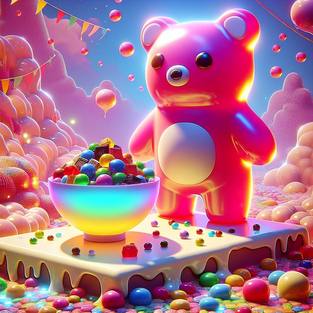 Giant Gummy Bear in Postmodern Candy Art