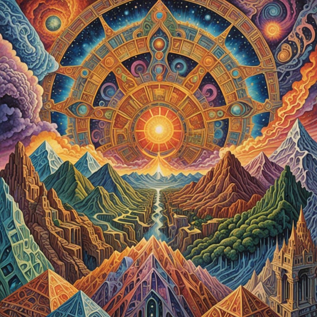 Hyperdetailed Wonders in Triadic Color Renaissance Style