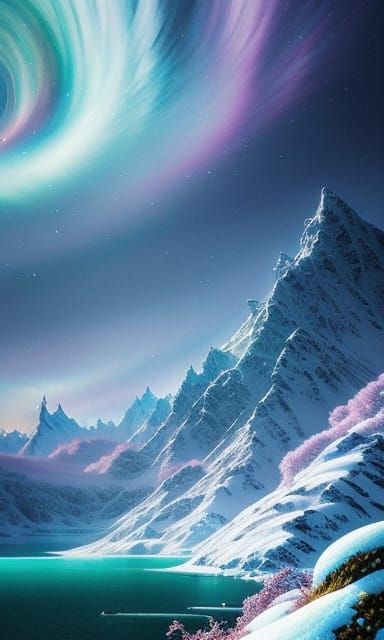 The aurora and the mountains