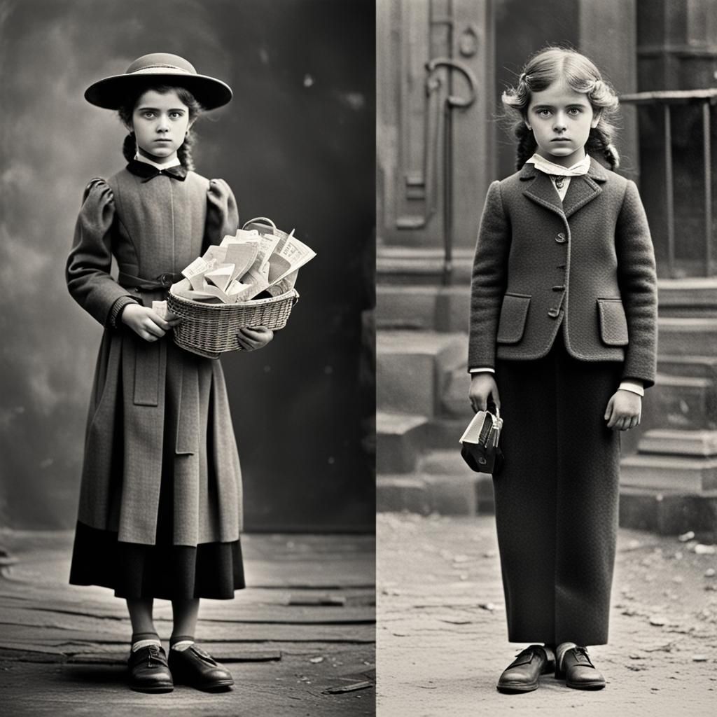 Girl in Contrasting Marketing Eras: Past and Present