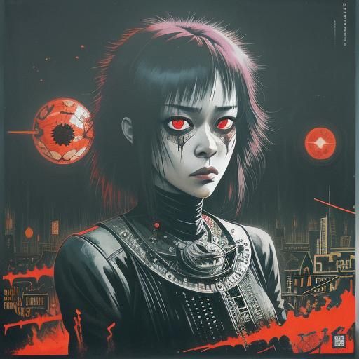 Unsettling Analog Horror Portrait in Cyberpunk Style