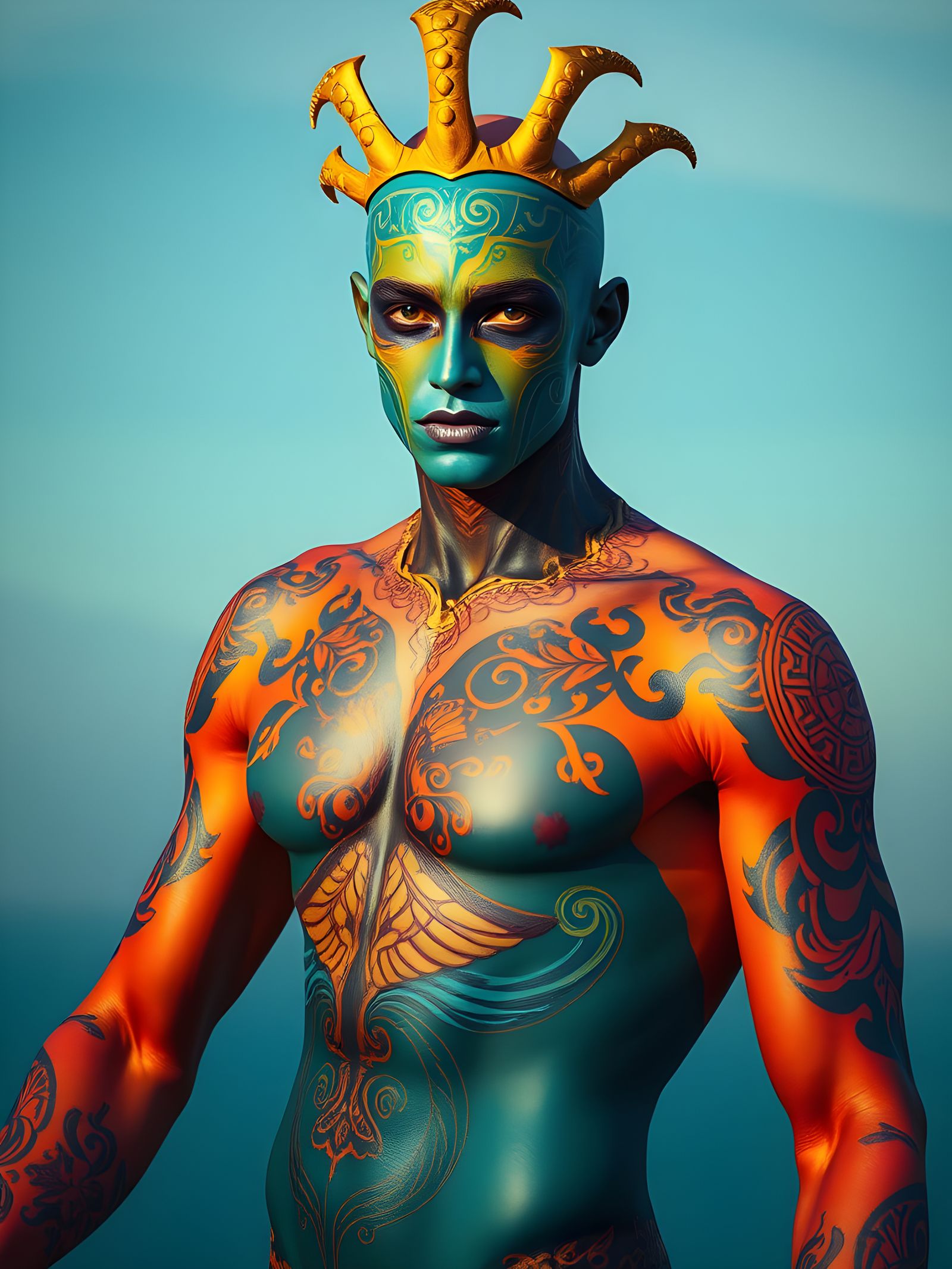 Greek Mythology Body Art: Full Body Photo