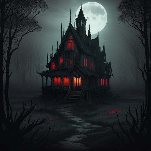 Gothic Landscape of Twisted Realms and Victorian Decay