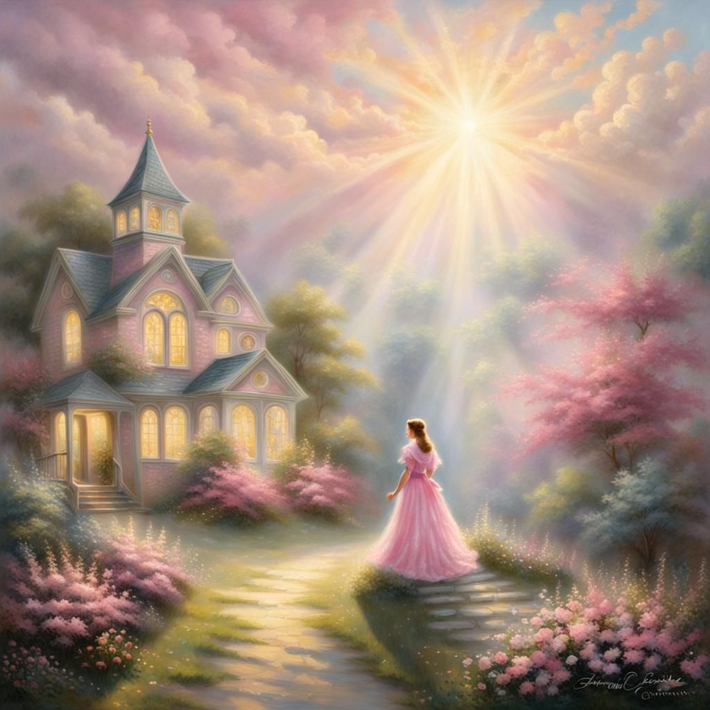 Ethereal Lady in Pink: Fantasy Art