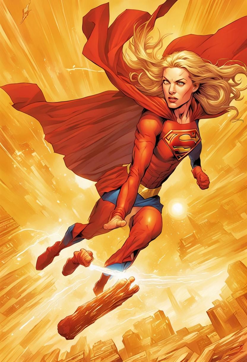 Milly Alcock as Supergirl in Comic Book Art