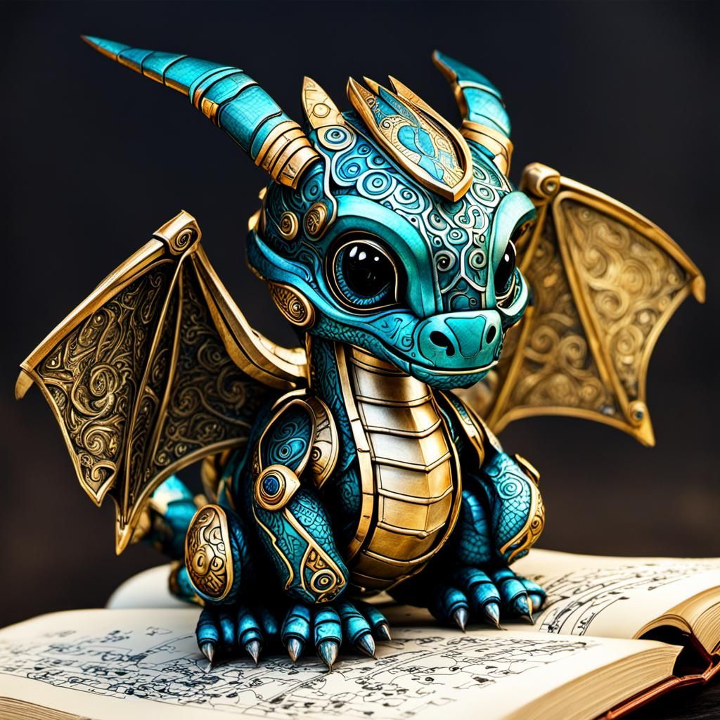 Adorable Dragon in Book of Kells Style