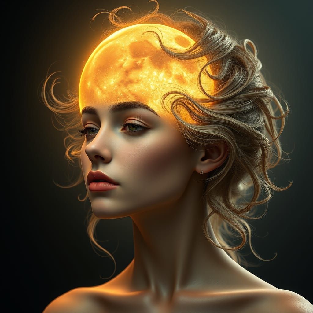 Radiant Lunar Goddess Portrait