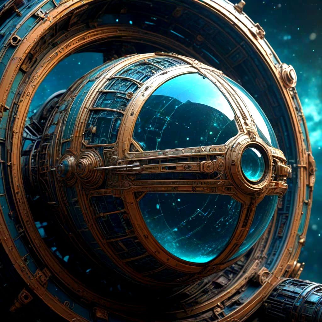 Futuristic Spaceship in Orientalist Oil Painting Style