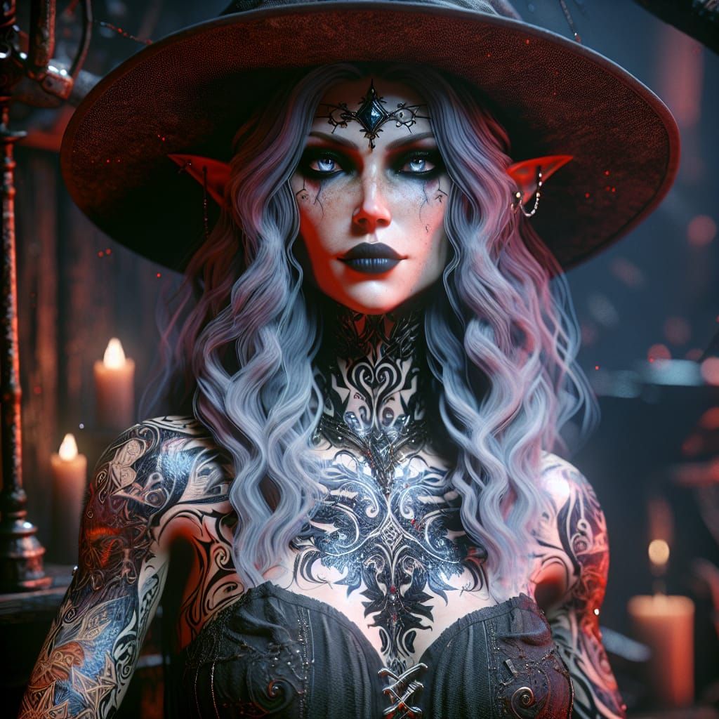 Mystic Character in Dark Fantasycore 3D Illustration