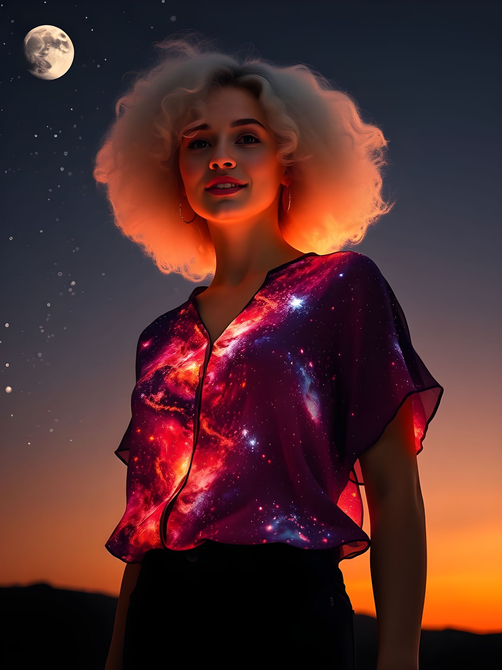 Galactic Albino Goddess in Celestial Attire