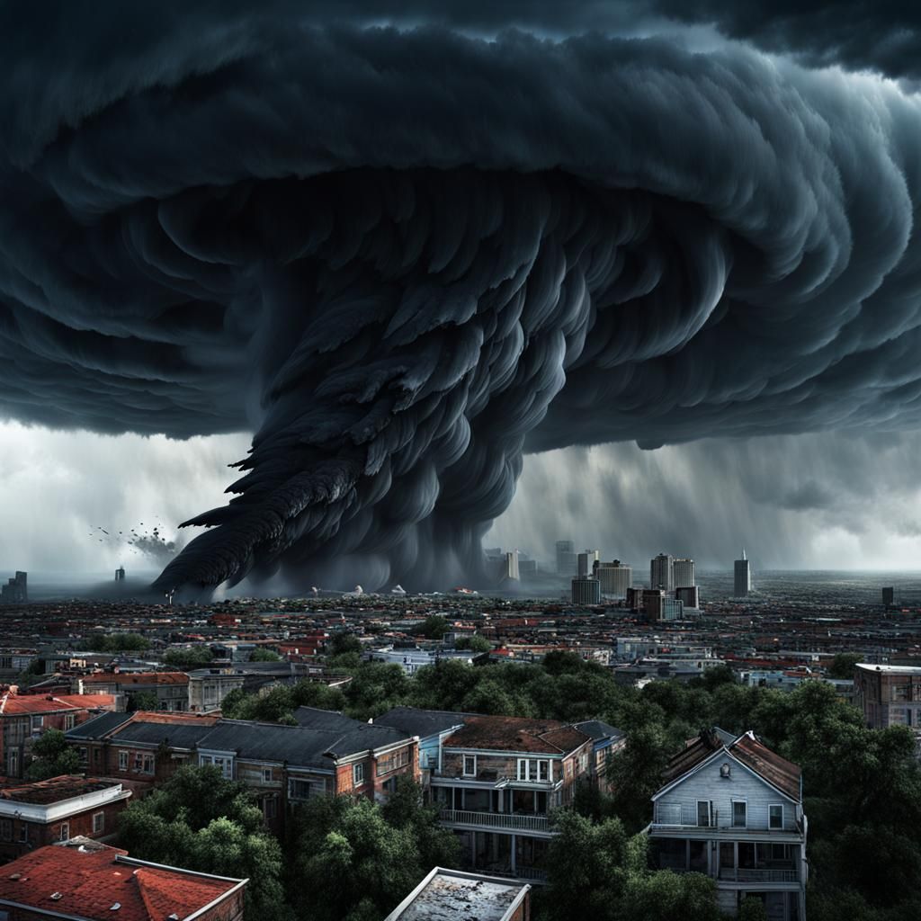 Dramatic Tornado Monster Digital Matte Painting