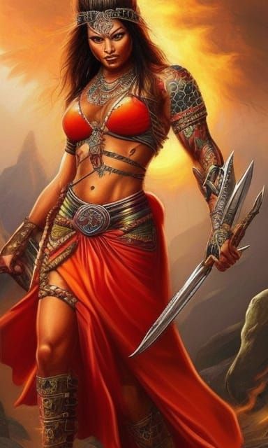 Anthropomorphic Tiger Warrior Portrait in Dark Fantasy Style