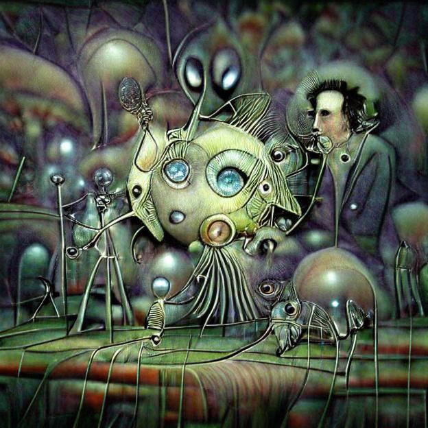 Dark Alien Visions in Atomic Dreamscape