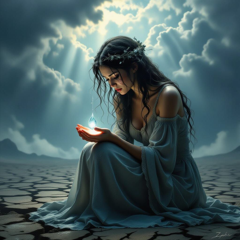 Sorrowful Mother of Rains in Dark Fantasy Style