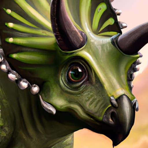 Adorable Triceratops Portrait with Emotional Eyes