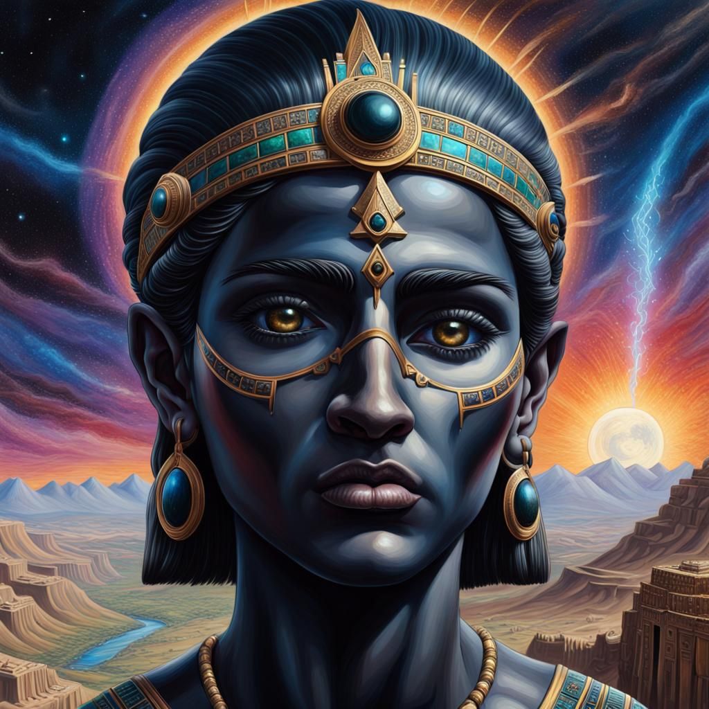 Black Akkadian Empire: Hyperrealistic Oil Painting