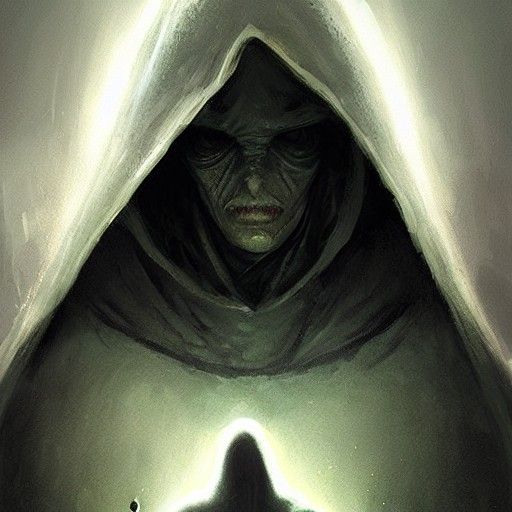 Sinister Hooded Alien Creature in Digital Art Style