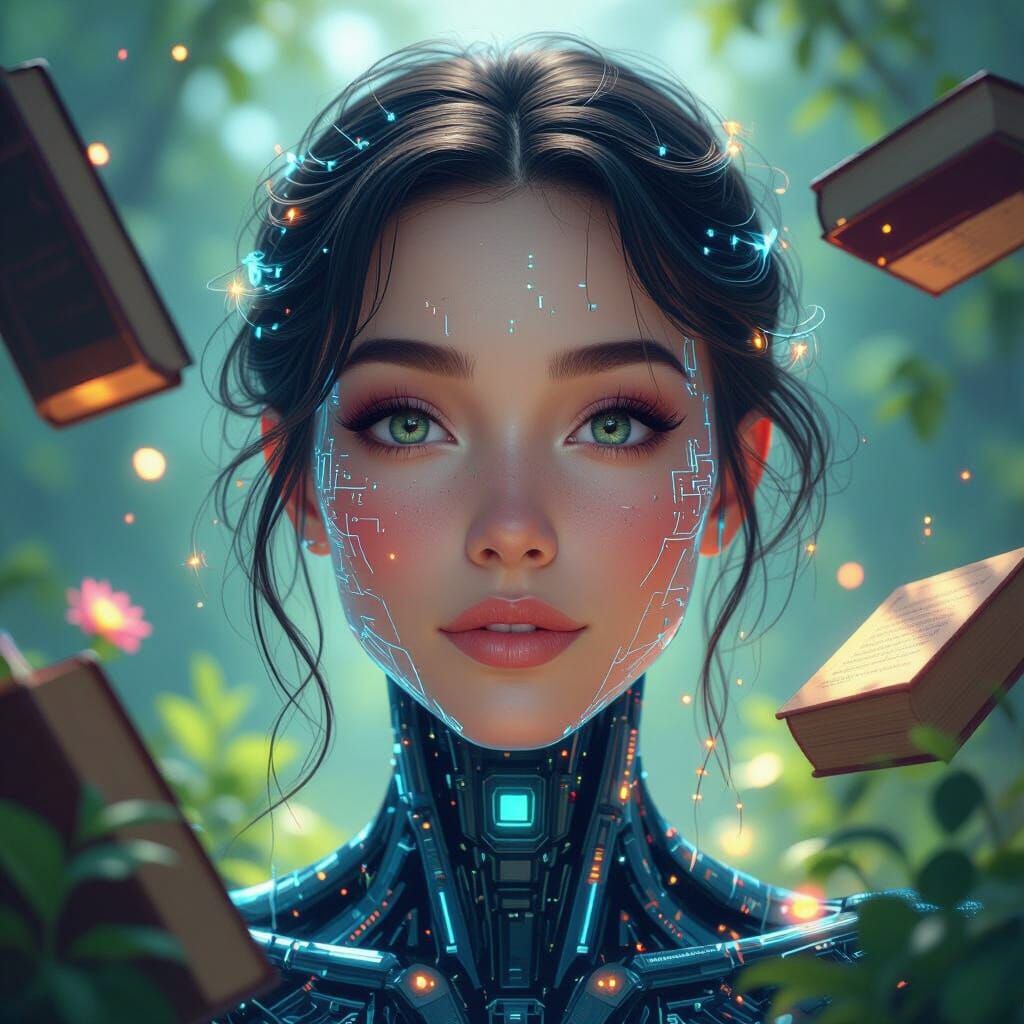 Friendly AI Entity with Luminous Data Skin